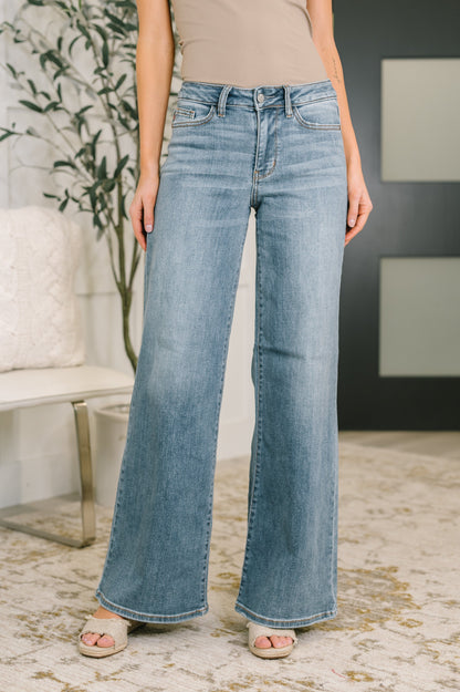 Hazel Blues® |  Adrian Mid Rise Retro Wide Leg