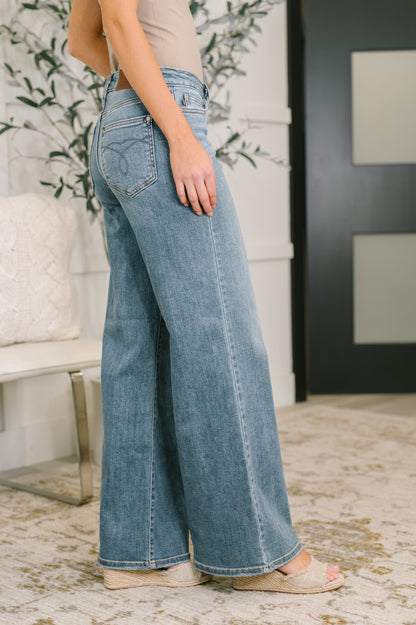 Hazel Blues® |  Adrian Mid Rise Retro Wide Leg