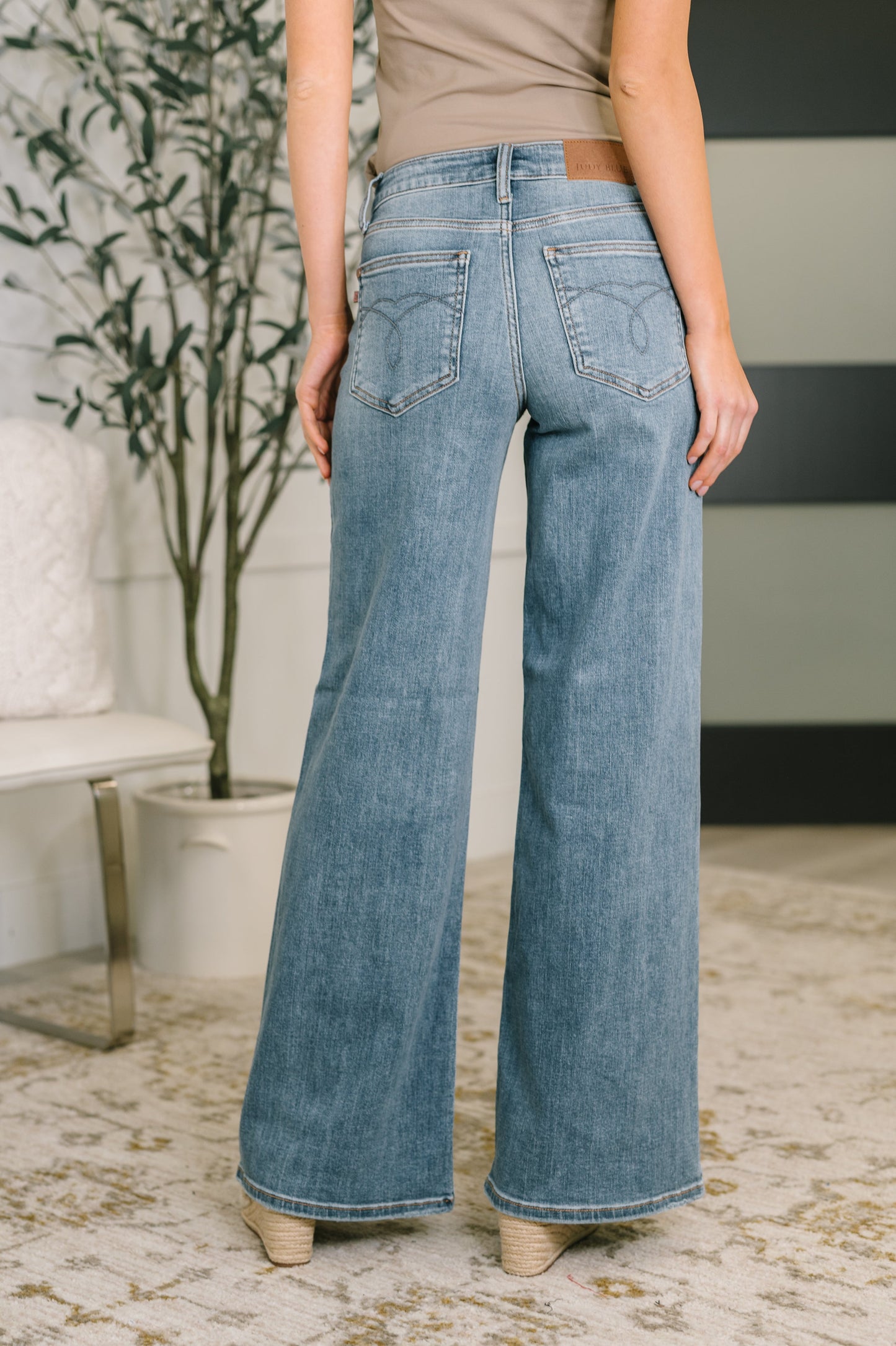 Hazel Blues® |  Adrian Mid Rise Retro Wide Leg