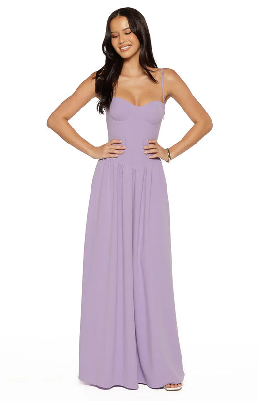 Almost Yours Lilac Crepe Maxi Dress