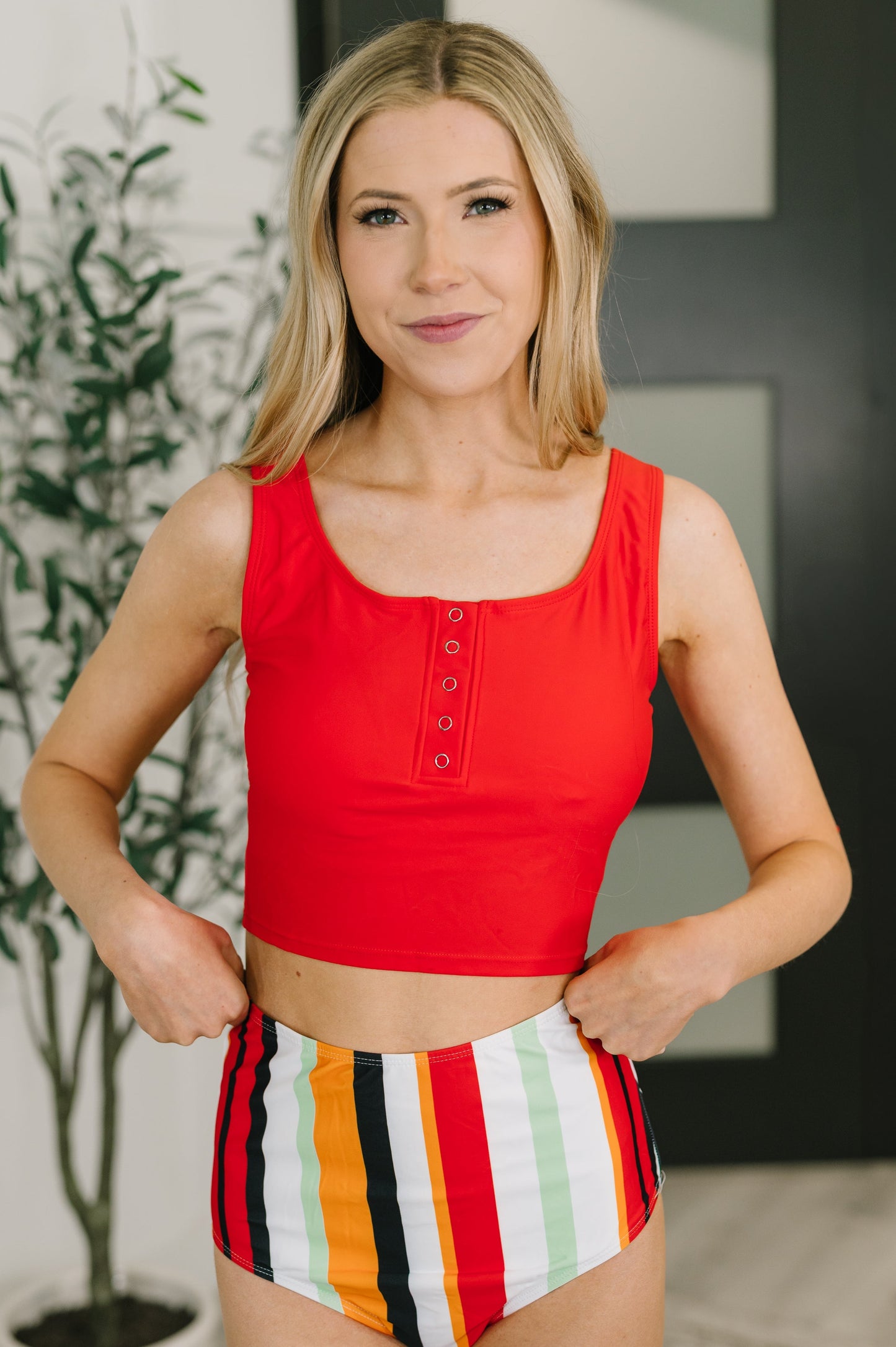 Hazel Blues® | Bermuda Stripe Bottoms in Red
