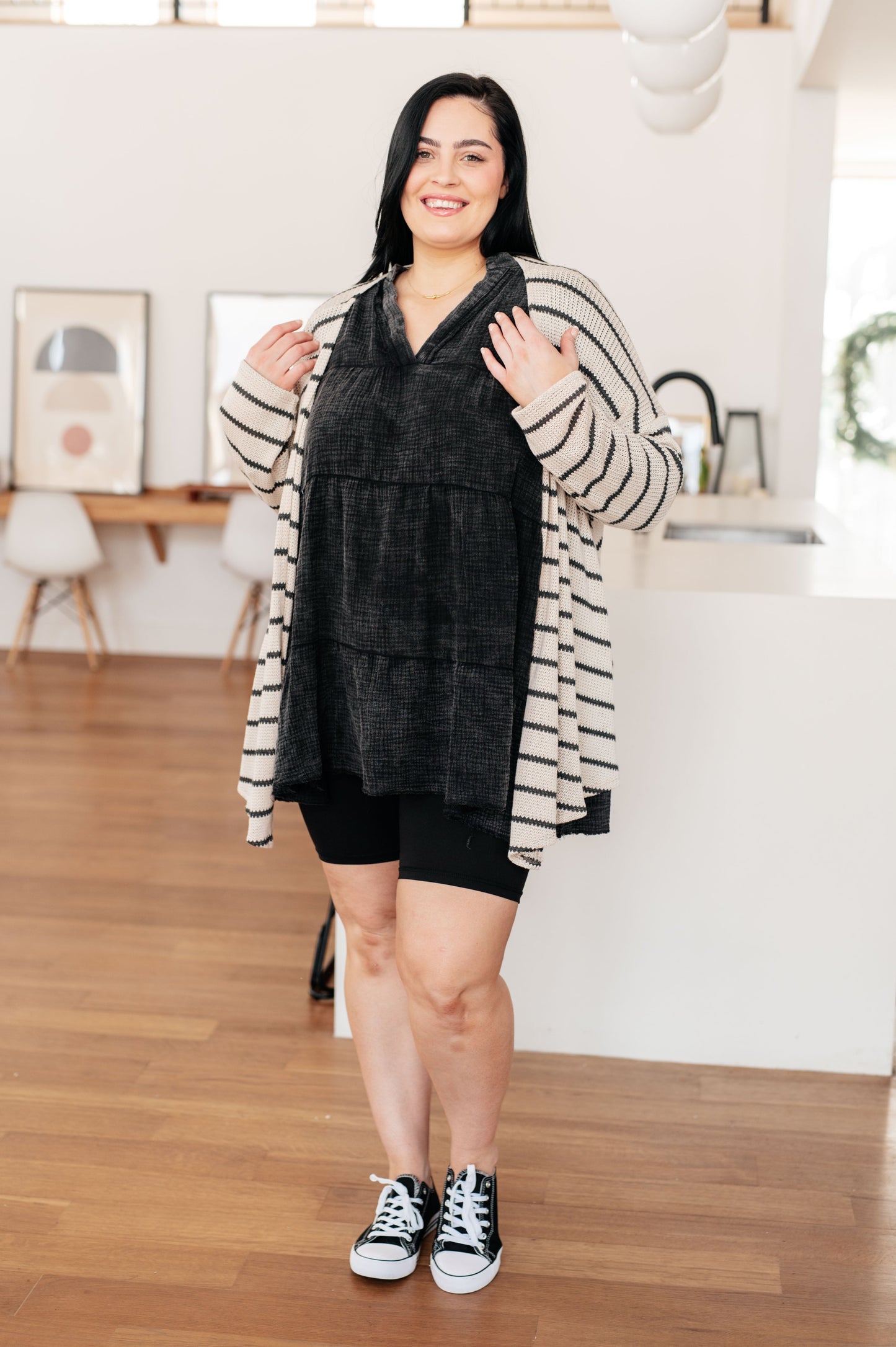 Hazel Blues® |  Borrowed Time Mineral Wash V-Neck Dress