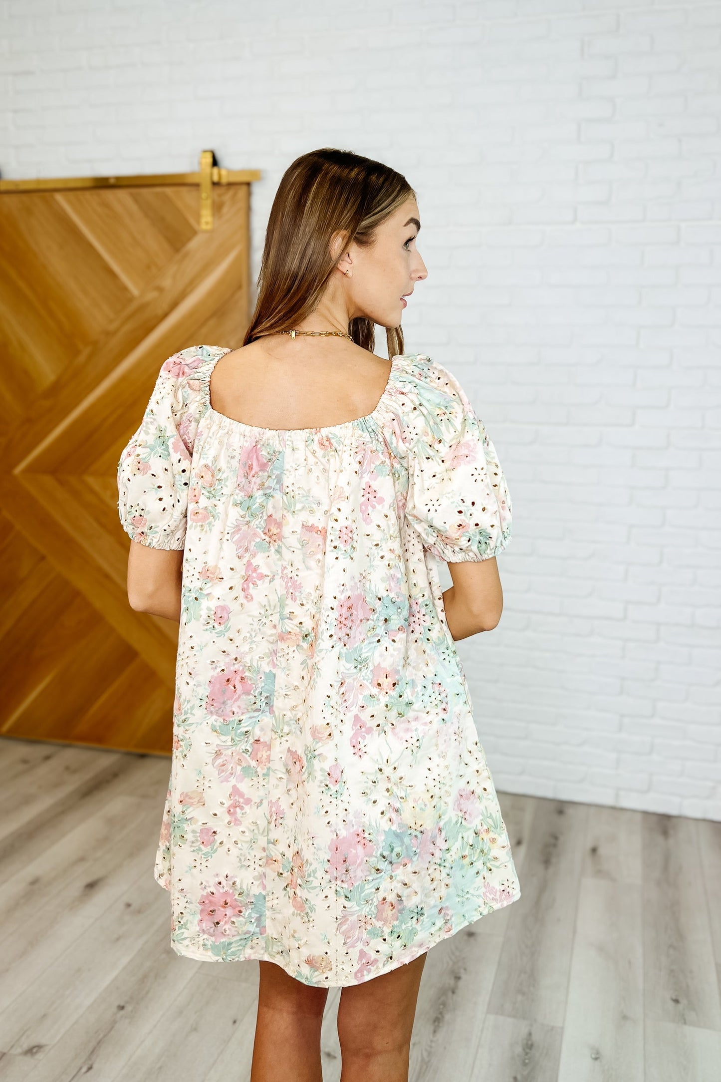 Hazel Blues® |  Bow Peep Eyelet Knit Dress in Pink and Green