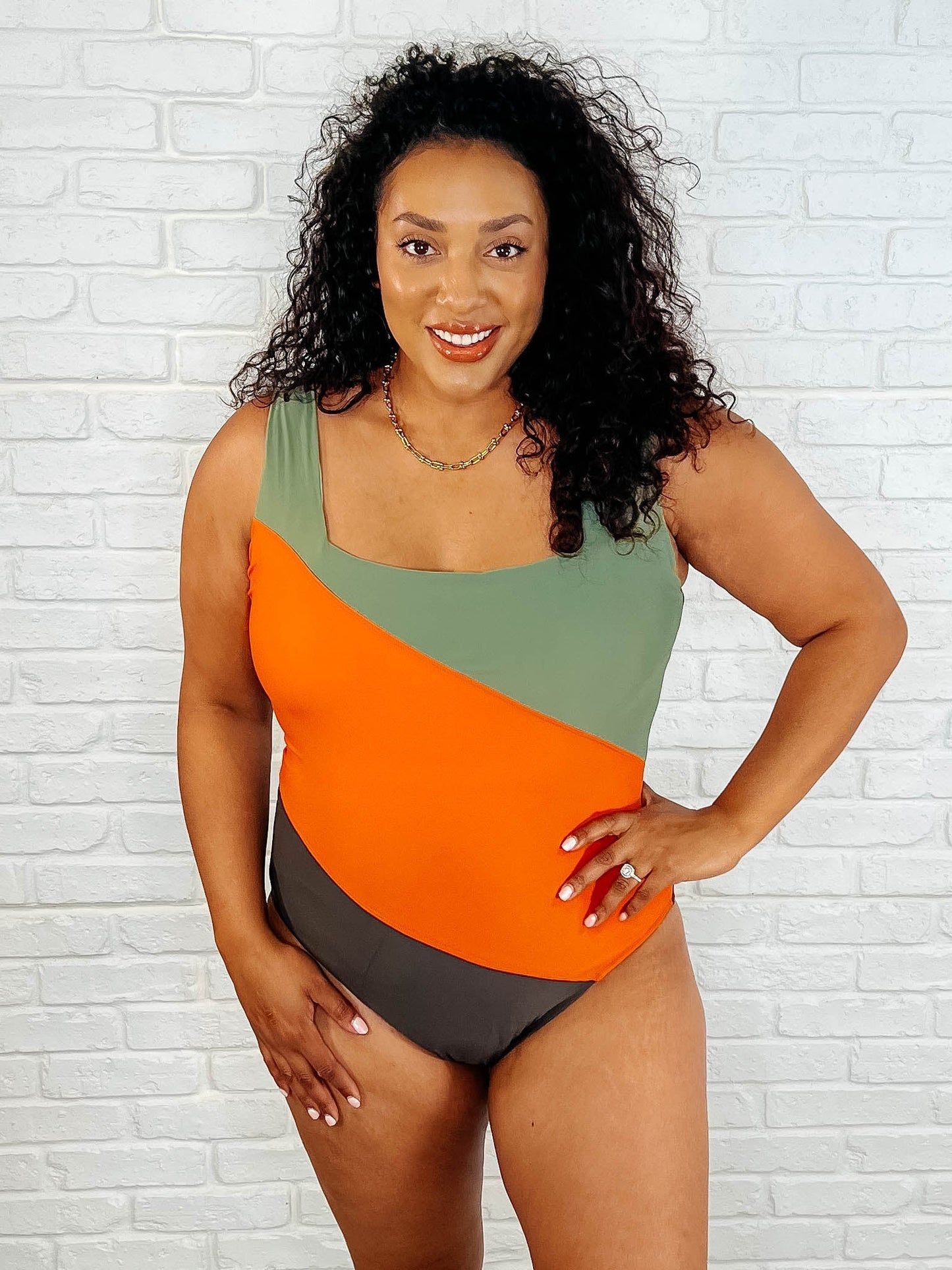 Hazel Blues® | Cape Town Asymmetrical Stripe Swimsuit