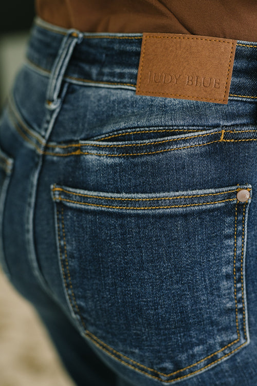 Hazel Blues® |  Casey Mid Rise Bootcut with Cell Phone Back Pocket & Slit