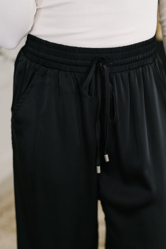 Hazel Blues® |  City Ease Wide Leg Bottoms in Black