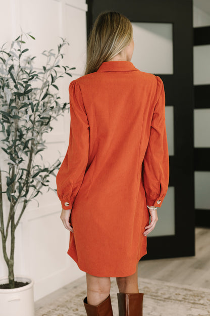 Hazel Blues® |  Clever in Corduroy Shirt Dress