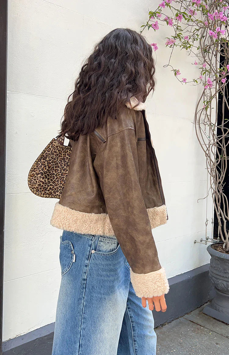 Cloud Brown Aviator Jacket