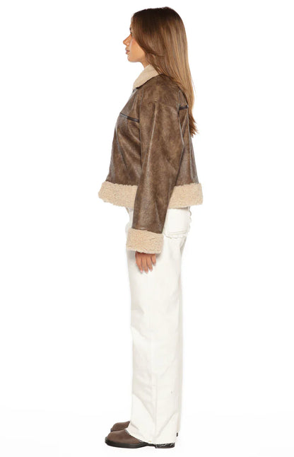 Cloud Brown Aviator Jacket