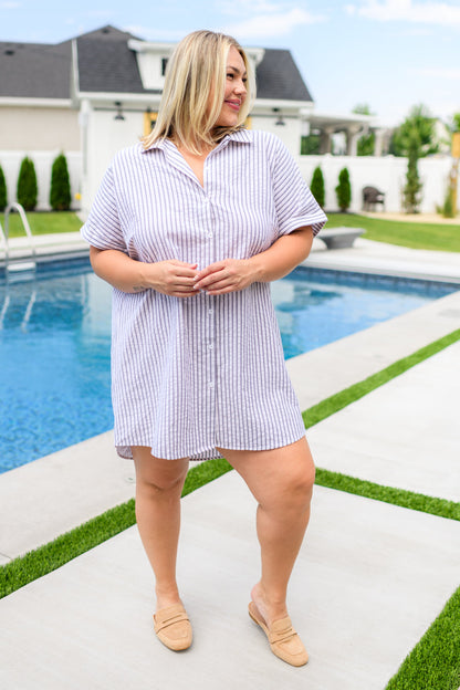 Hazel Blues® | Cornelia Striped Shirt Dress