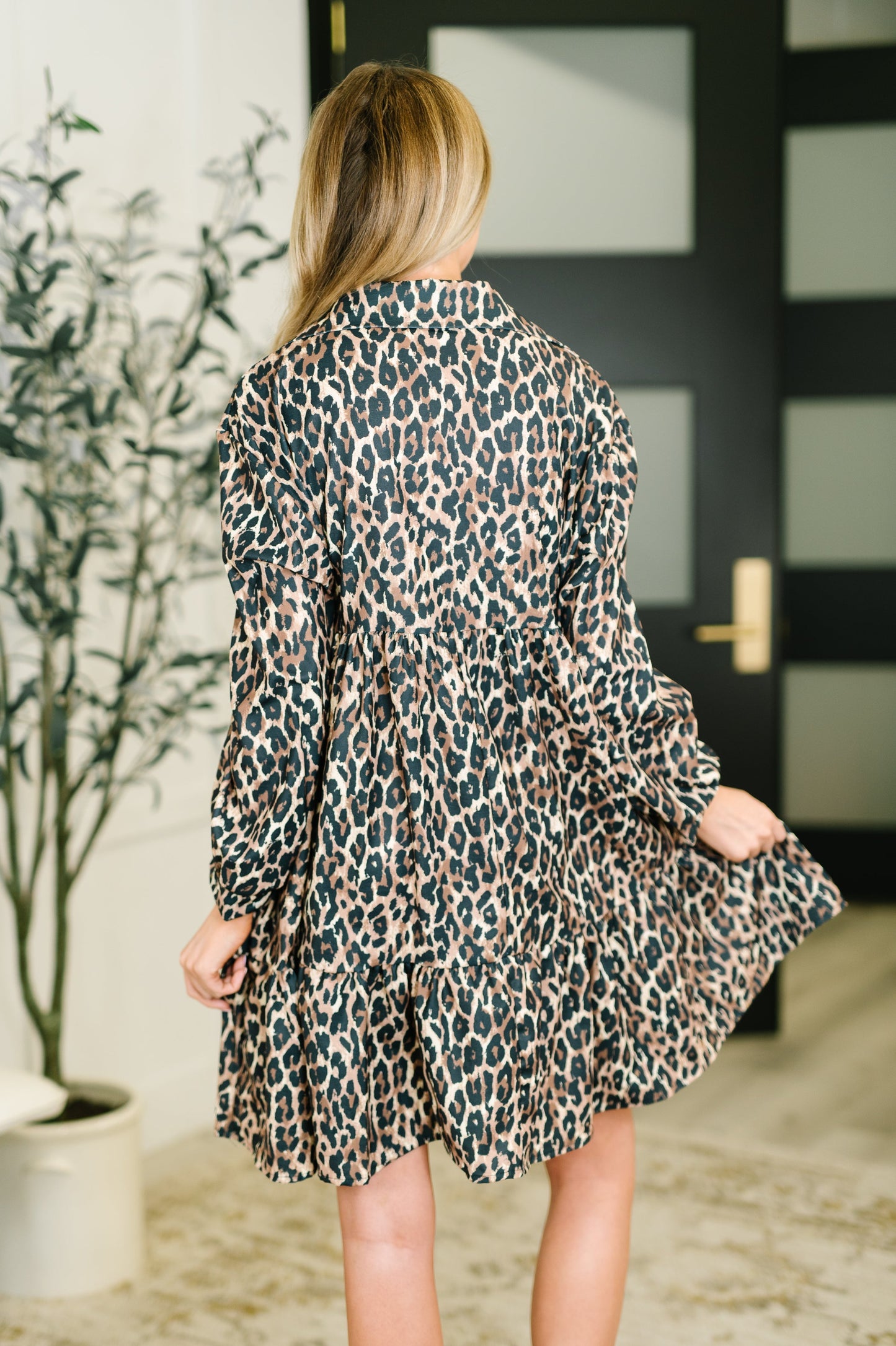 Hazel Blues® |  Darlin' If You Don't Mind Babydoll Leopard Print Dress