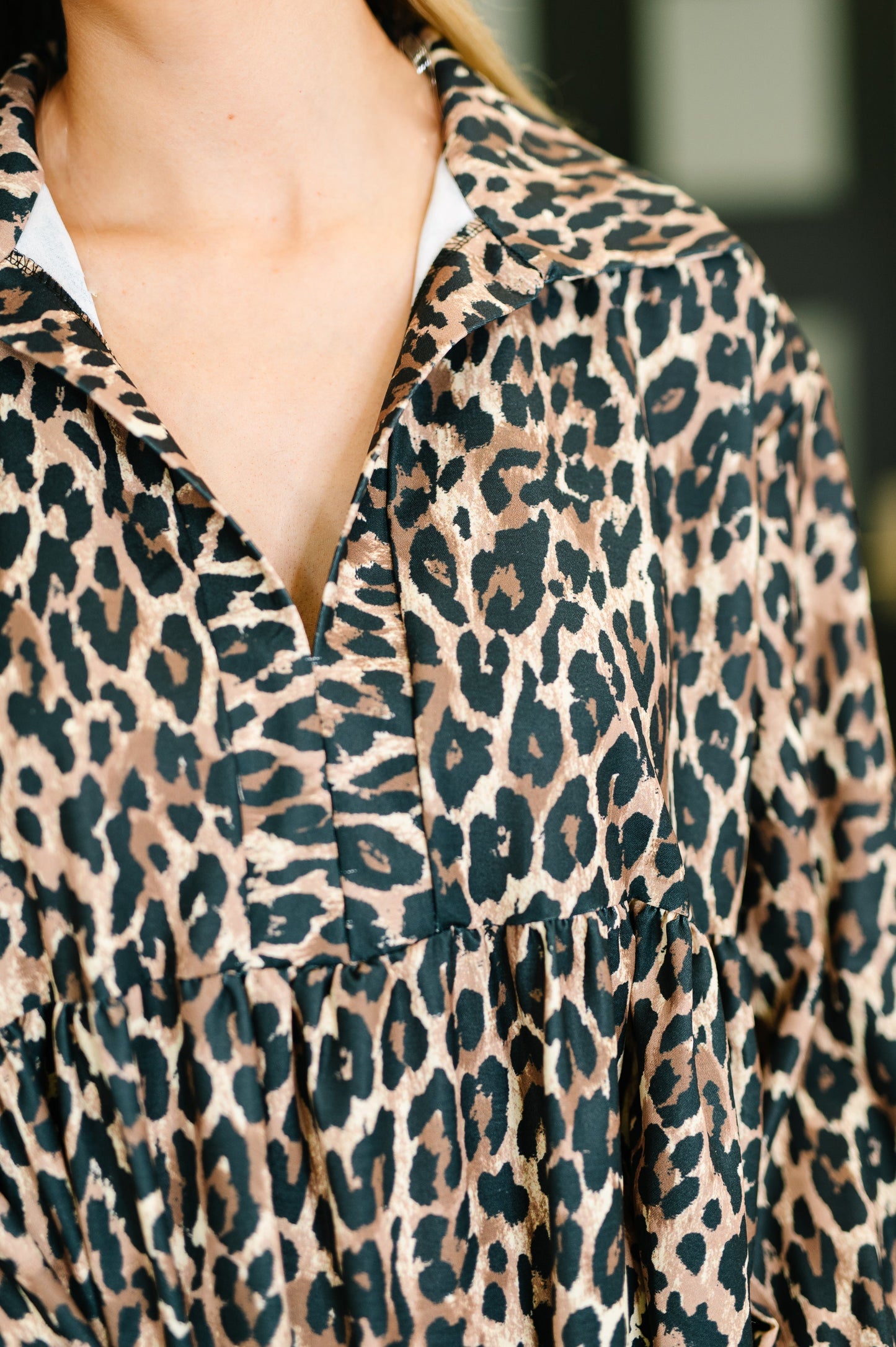 Hazel Blues® |  Darlin' If You Don't Mind Babydoll Leopard Print Dress