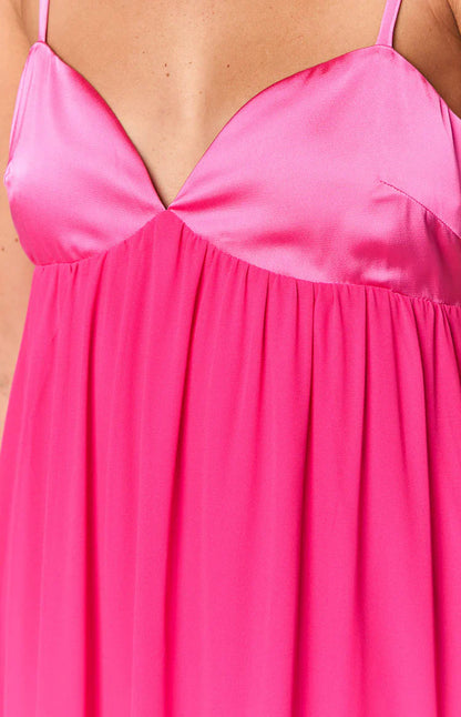 Dekota Hot Pink Contrast Maxi Dress