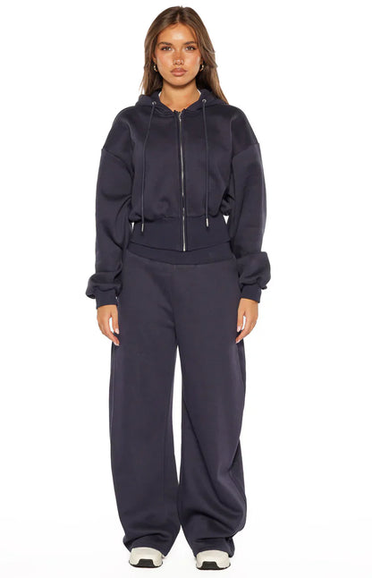Dora Navy Zip Hoodie Sweater