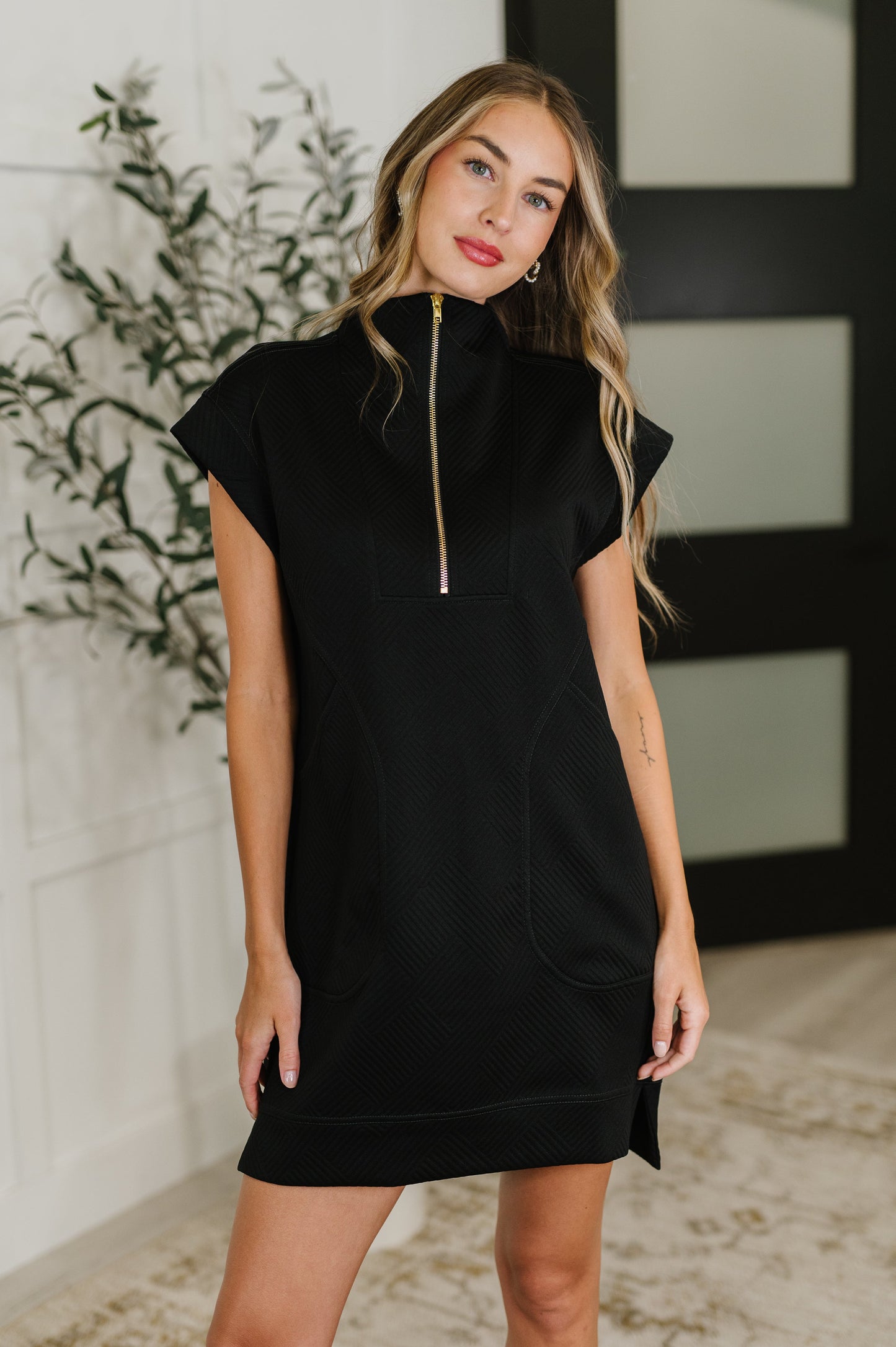 Hazel Blues® |  Easy Hustle High Neck Dress in Black