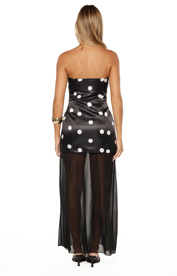 Eden Black Polka Dot Maxi Dress