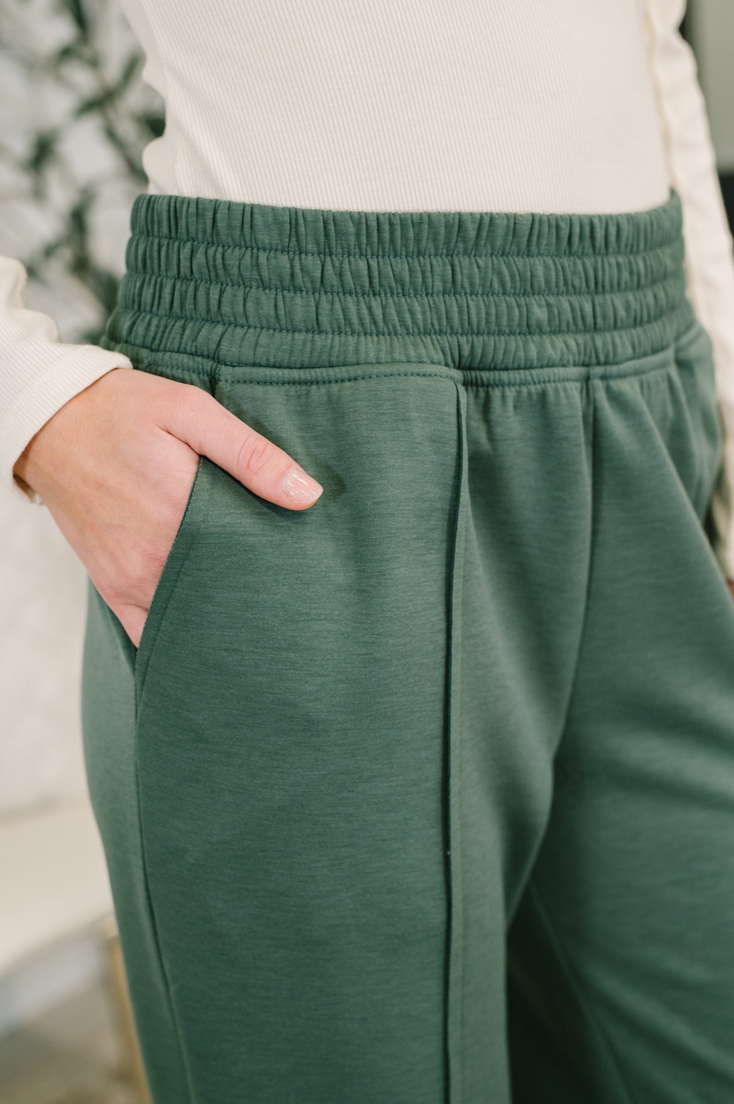 Hazel Blues® |  Every Second, Every Hour Jogger Bottoms in Dark Forest