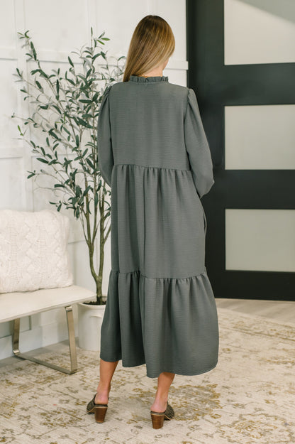 Hazel Blues® |  Every Single Touch V-Neck Tiered Dress