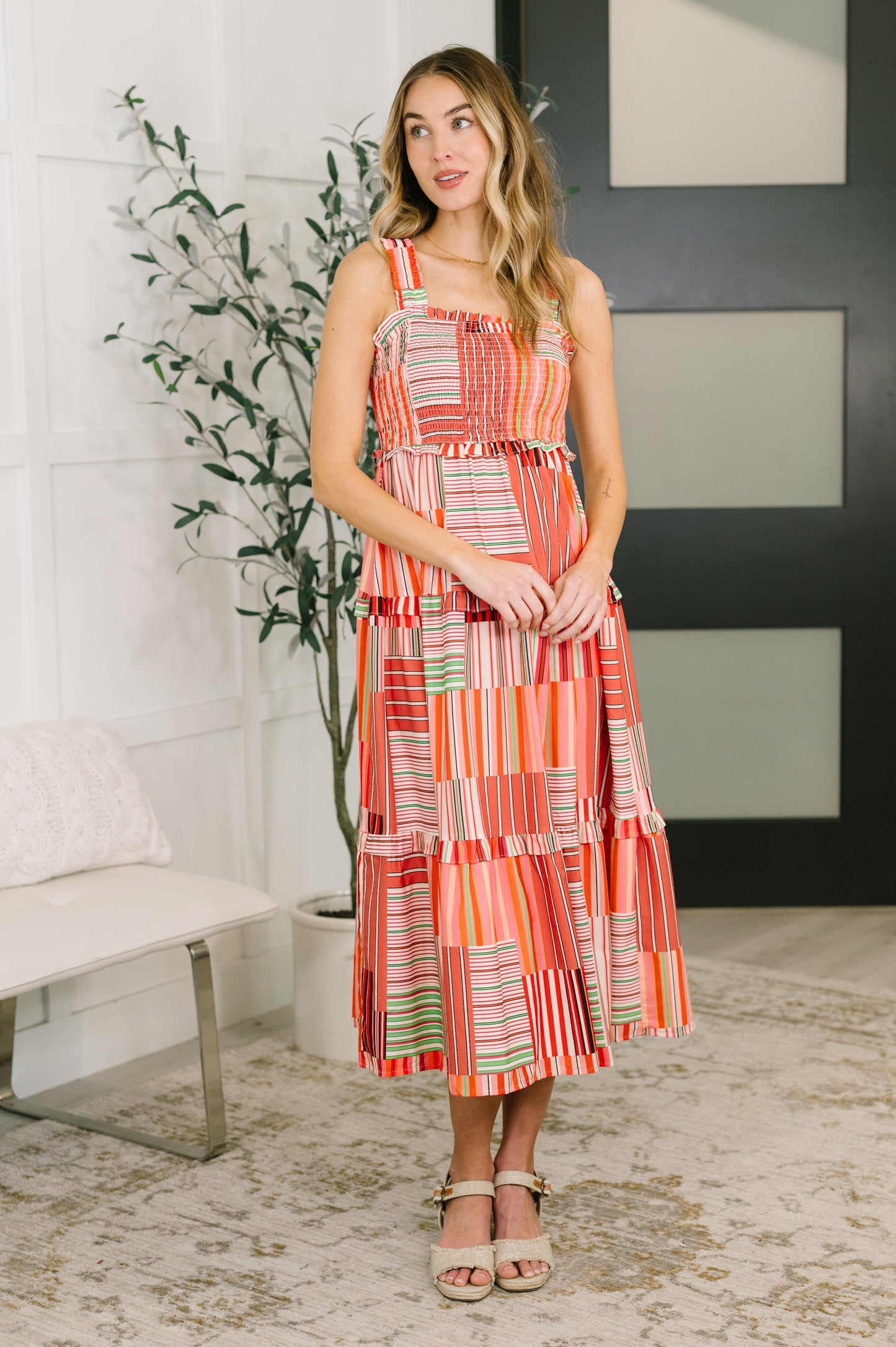 Hazel Blues® |  Extra Sentimental Wide Strap Tiered Dress