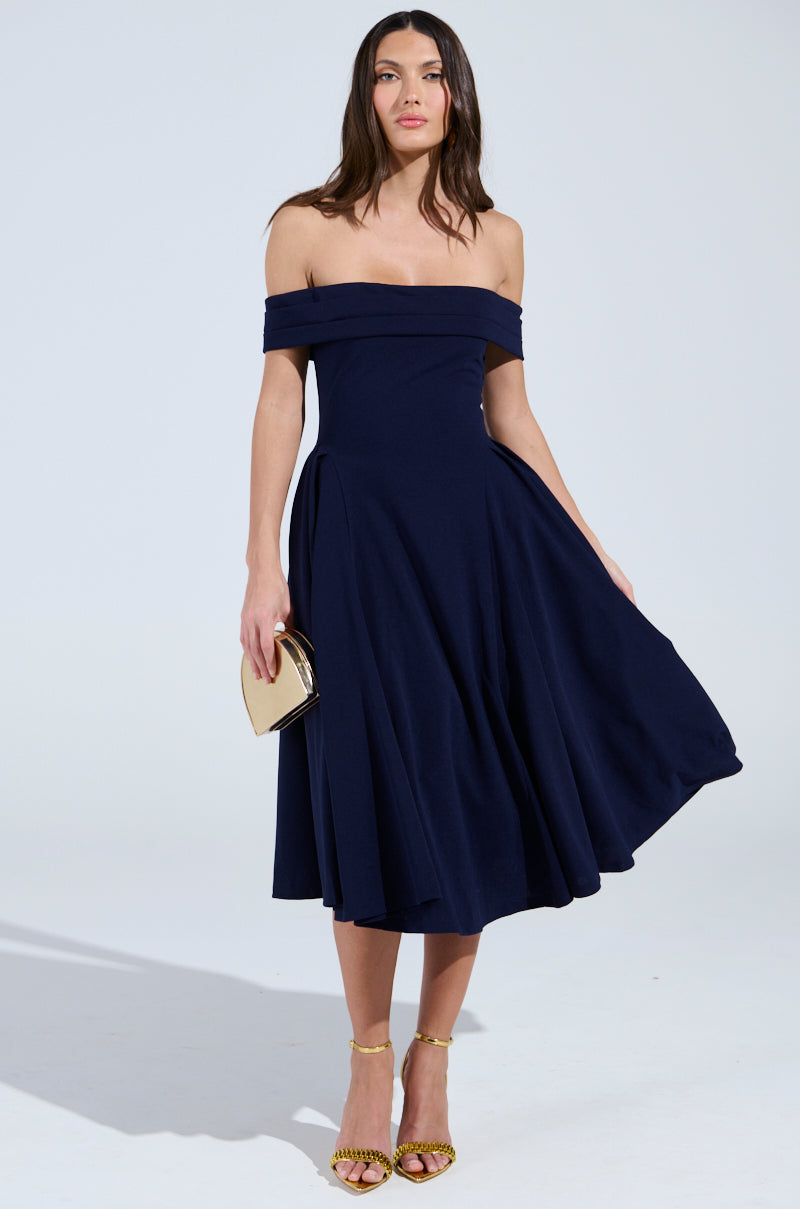 ELEVATE ME PLEATED MIDI DRESS