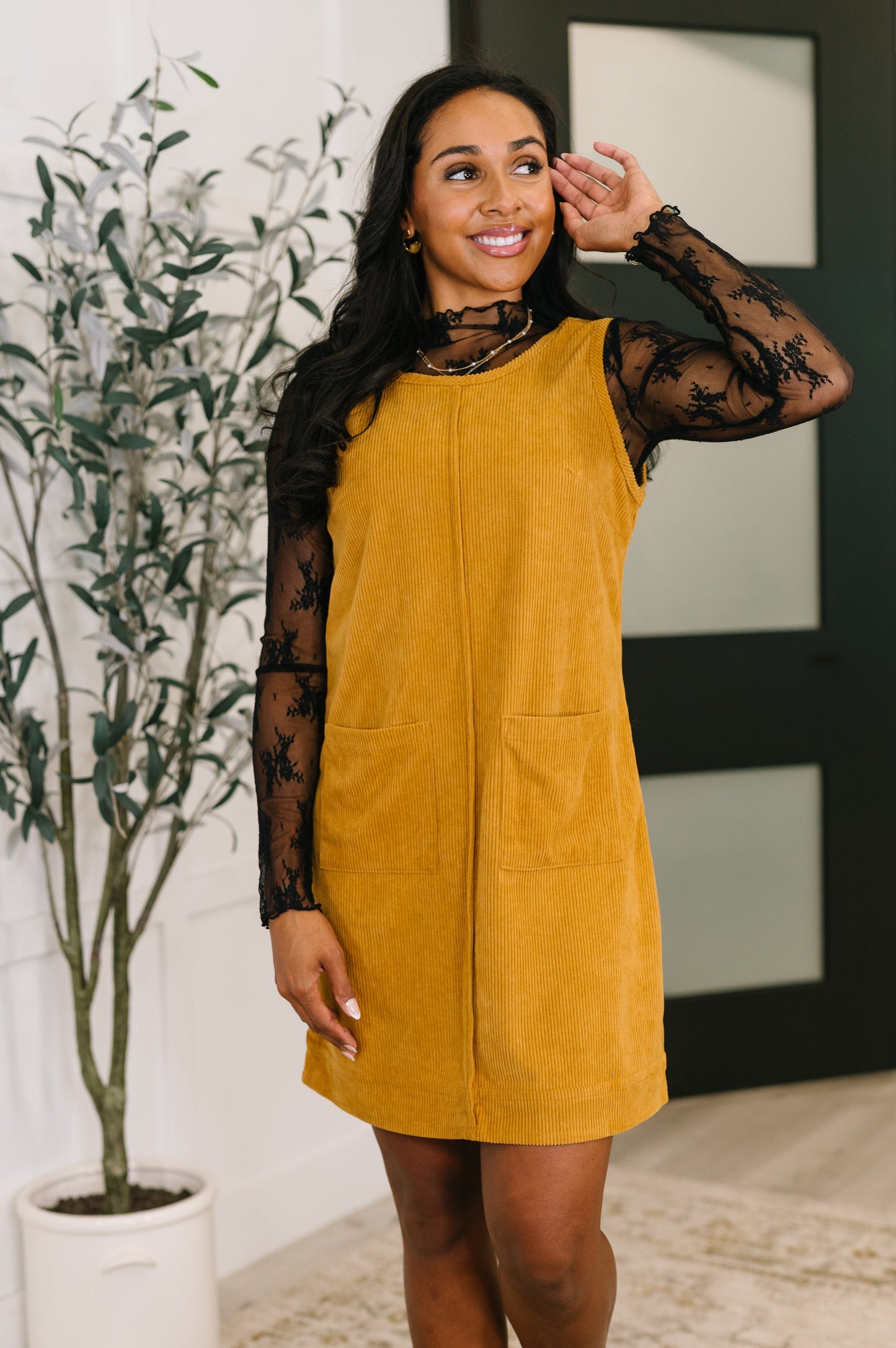Hazel Blues® |  Feeling That Way Corduroy Dress
