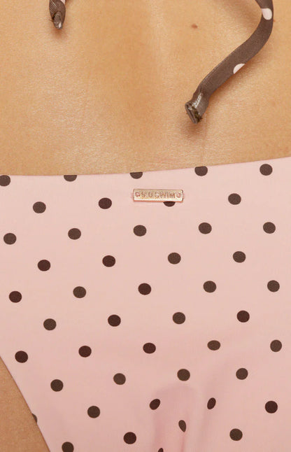 Fitzroy Pink Polka Dot Tie Bikini Bottoms
