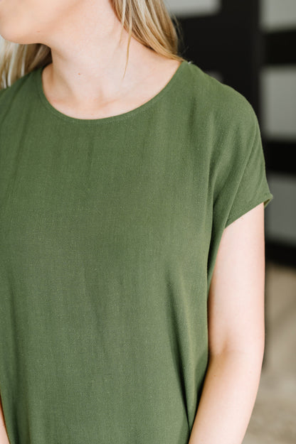 Hazel Blues® |  Flatter Me Later Relaxed Dress in Moss