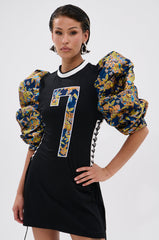 VIBIN ON THE SIDELINES JERSEY MINI DRESS