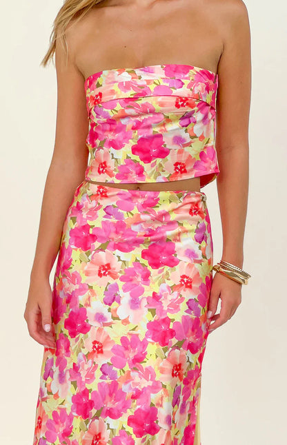 Genevieve Yellow Floral Pop Print Top