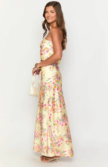 Genevieve Yellow Bloom Maxi Skirt
