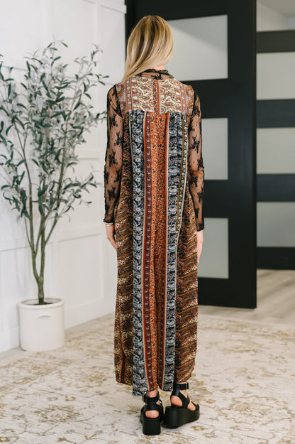 Hazel Blues® |  Going with the Flow Mixed Print Jumpsuit