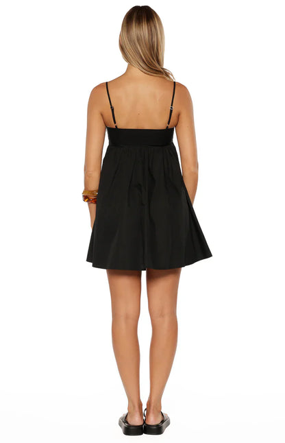 Gracelyn Black Eyelet Embroidered Mini Dress