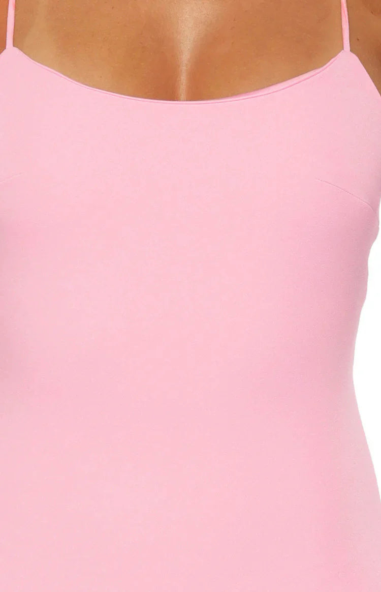 Harriet Pink Crepe Maxi Dress