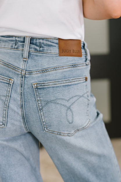 Hazel Blues® |  Heather Mid Rise Rigid Magic Straight