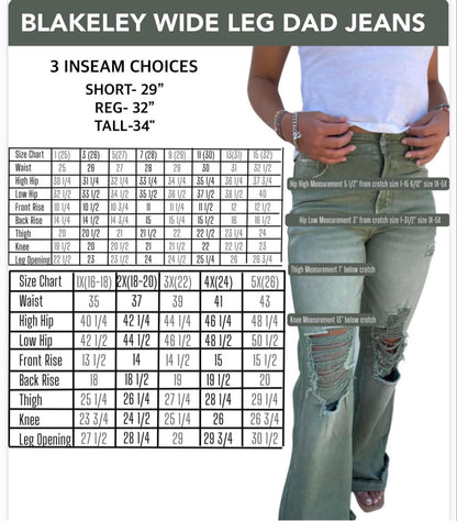 Hazel Blues® |  Blakeley Distressed Jeans In Olive and Camel