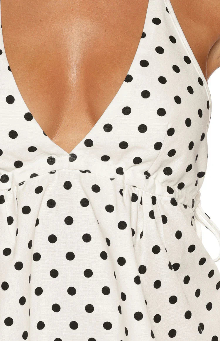 Imee White Polka Dot Top