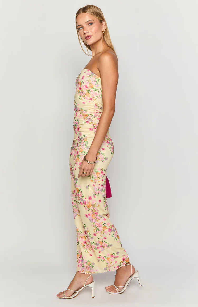 Imogen Yellow Bloom Maxi Dress