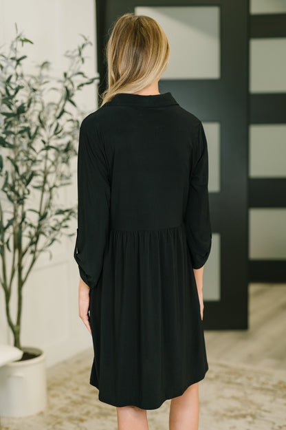 Hazel Blues® |  Inspire Collared Neck Dress in Black