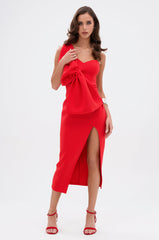 I WIN BOW FRONT MIDI DRESS