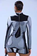 A LIGHT SERVE PRINTED MINI DRESS