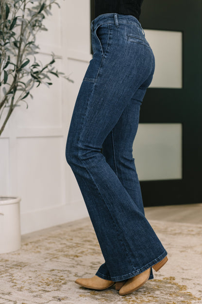 Hazel Blues® |  Jada High Waist Flare with Patch Pockets