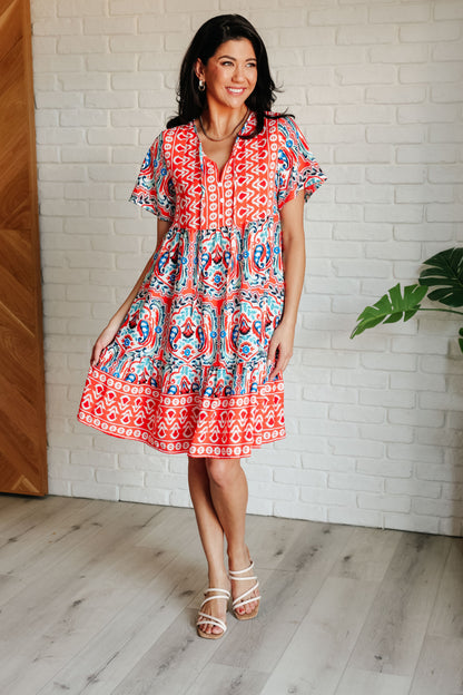 Hazel Blues® |  Journey On Mixed Print Dress