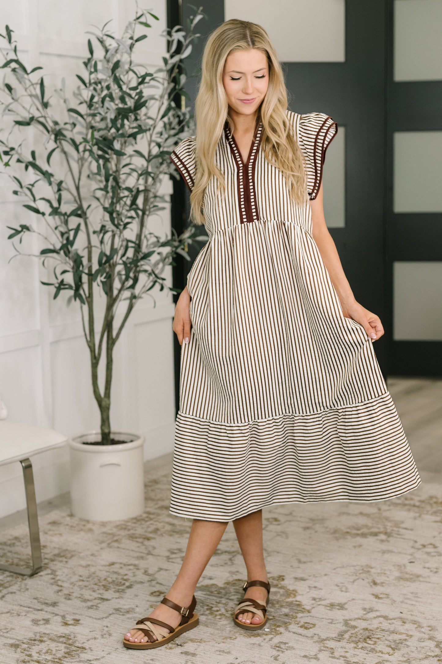 Hazel Blues® |  Let Me Love You Cap Sleeve Tiered Dress