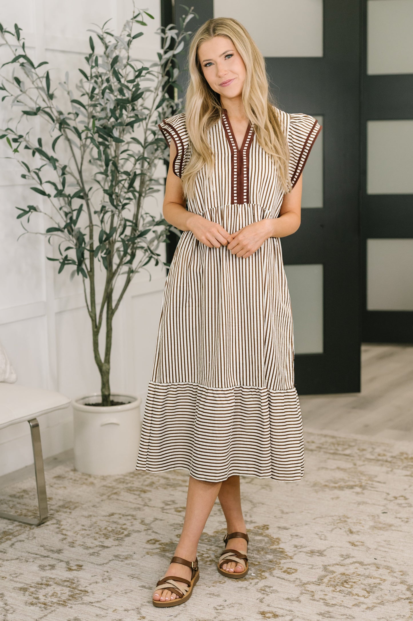 Hazel Blues® |  Let Me Love You Cap Sleeve Tiered Dress