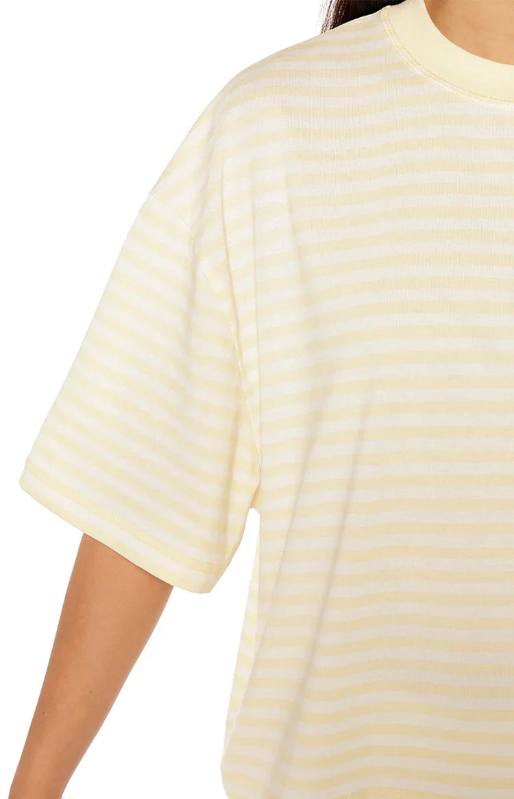 Lioness Bloom Short Sleeve Top Lemontini Stripe
