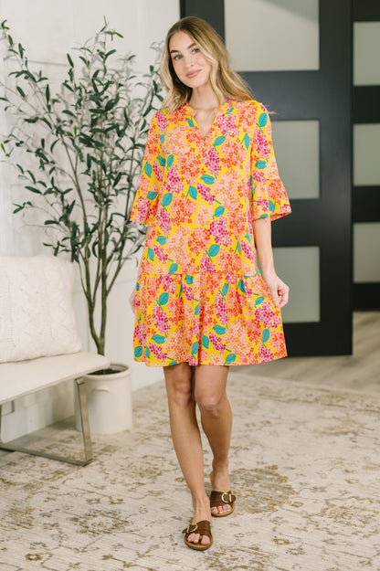 Hazel Blues® |  Lizzy Sunday Dress in Leaf Multi Floral- 3/3/2026 NEW