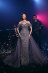 Modessa Couture M23504 Long Formal Beaded Overskirt Prom Dress