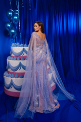 Modessa Couture M24626 Long Formal fitted Cape Sleeve Evening Prom Dress