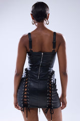 INTO THE NIGHT PU MINI DRESS