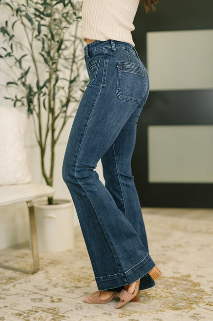 Hazel Blues® |  Mackenzie High Waist Flare with Vintage Pocket